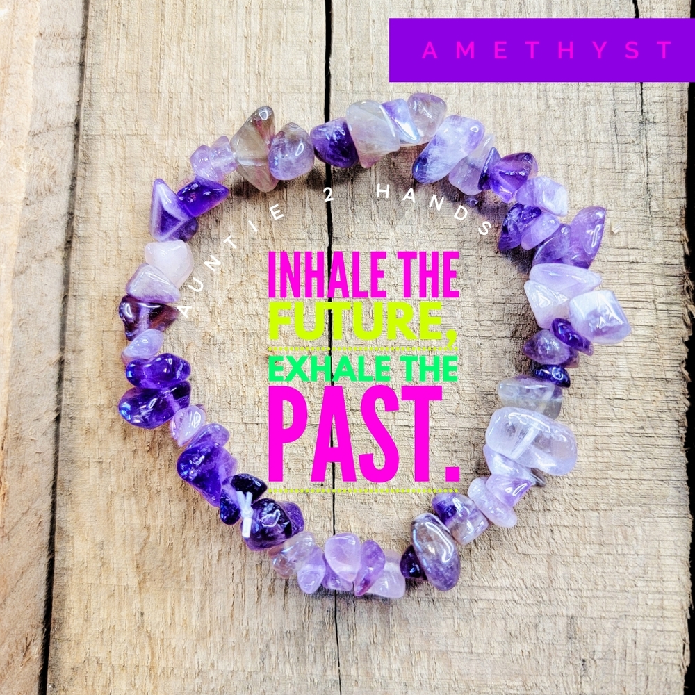 Amethyst Chip Stretchy Bracelet